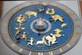 Signs of zodiac on modern astrological calendar clock at St. Mary's Church. Lübeck, Germany.