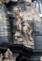 Sculpted body decomposing to skeleton on tomb at St. Mary's Church. Lübeck, Germany.