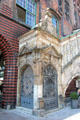 Detail of entrance gates of Renaissance staircase at Lübeck Rathaus. Lübeck, Germany.