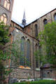Brickwork detail of St. Mary's Church. Rostock, Germany