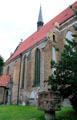 Abbey of Holy Cross brick Gothic church at Cultural History Museum. Rostock, Germany.