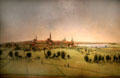 View of Rostock painting by C. Gantzel at Cultural History Museum. Rostock, Germany.