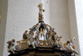 Canopy over Baptismal font in Marienkirche. Stralsund, Germany.