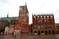 St. Nicholas' Church & Stralsund town hall on Old Market Square. Stralsund, Germany