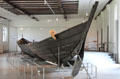 Nydam ship rowing-galley which predates Viking ships at Schleswig Holstein State Museum at Gottorf Palace. Schleswig, Germany.