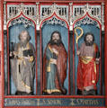 Judas, Simon & Matthias Apostle figures from wooden Crucifixion altar at Schleswig Holstein State Museum. Schleswig, Germany.