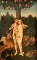 Fall of Man painting by Lucas Cranach the Elder at Schleswig Holstein State Museum. Schleswig, Germany.