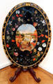 Oval lacquer folding table with oriental scene from Holland at Schleswig Holstein State Museum. Schleswig, Germany.
