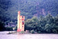 Mouse Tower customs collection tower on island at Bingen am Rhein on Rhine River. Bingen, Germany.
