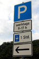 Parking regulations along the Rhine River. Germany.
