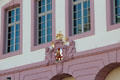 Coat of Arms on facade of Hauptmarkt building. Trier, Germany.