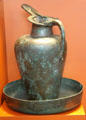 Foreign bronze pitcher & basin at Trier Archaeological Museum. Trier, Germany.