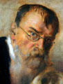 Self-portrait detail of Franz von Lenbach from painting of his family at Lenbachhaus. Munich, Germany