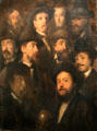 Portraits of ten Bavarian artists in bowling club by Franz von Lenbach at Lenbachhaus. Munich, Germany.