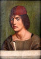 Portrait of a young man by Jan Polack at Lenbachhaus. Munich, Germany.