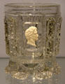 Glass beaker with portrait of King Ludwigs I prob. Baccarat at Bavarian National Museum. Munich, Germany.