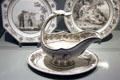 Stoneware serving gravy boat & plates by Manuf. Creil of France at Bavarian National Museum. Munich, Germany.