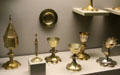 German liturgical metal vessels at Bavarian National Museum. Munich, Germany.