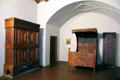 Period room with Bavarian furniture & door at Bavarian National Museum. Munich, Germany.