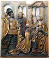 Adoration of the Three Kings wood carving by workshop of Niklaus Wechmann from Ulm at Bavarian National Museum. Munich, Germany.