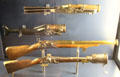 Wheel lock & flint lock grenade rifles of German make at Bavarian National Museum. Munich, Germany.