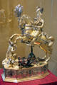 Gilded silver drinking game in form of St. George Dragonslayer by Jakob I Miller from Augsburg at Bavarian National Museum. Munich, Germany.