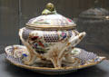 Sèvres porcelain tureen with bird decor by Louis-Denis Armand at Bavarian National Museum. Munich, Germany.