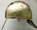 Gilded iron Roman officer's helmet from Augsburg at Bavarian State Archaeological Collection. Munich, Germany.