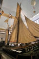 HF31 Fishing Ewer Maria coastal sailing ship with one + half mast at Deutsches Museum. Munich, Germany.