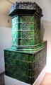 Tiled stove with green lead glazed earthenware tiles made for Castle Haneberg in Thurgau, Switzerland at Deutsches Museum. Munich, Germany.