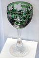 Green cased glass goblet by Oranienhütte Franz Losky at Deutsches Museum. Munich, Germany.