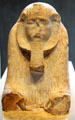 Maned sphinx of Pharaoh Amenemhat III of limestone at Museum Ägyptischer Kunst. Munich, Germany.