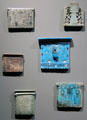 Engraved tablets & pectorals to mark mummies at Museum Ägyptischer Kunst. Munich, Germany.