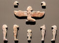 Egyptian amulets symbolizing deceased's souls at Museum Ägyptischer Kunst. Munich, Germany.