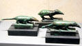 Three bronze shrews associated with sun god at Museum Ägyptischer Kunst. Munich, Germany.