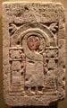 Coptic Christian relief of saint in sandstone from Deir Abu Hennis at Museum Ägyptischer Kunst. Munich, Germany.