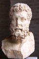 Portrait head of Epicurean philosopher Metrodor Roman copy of Greek original from Athens at Glyptothek. Munich, Germany.