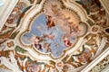 Rococo ceiling fresco to glorify Diana, goddess of the hunt by Francesco Rosa, Giovanni Trubillo & Johann Anton Gumpp in Lustheim Palace at Oberschleißheim. Munich, Germany.