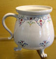 Meissen three legged bouillon pot by George Funcke at Meissen porcelain museum at Lustheim Palace. Munich, Germany.
