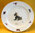 Meissen porcelain plate in imaginary animal series at Meissen porcelain museum at Lustheim Palace. Munich, Germany.