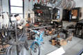 Antique bicycle repair shop at Deutsches Museum Transport Museum. Munich, Germany.