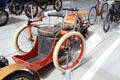 Léon Bollée 3-wheel, 2-seat motorbike from Le Mans, France at Deutsches Museum Transport Museum. Munich, Germany.