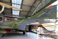 Tail view of McDonnel Douglas F-4E Phantom II jet fighter at Deutsches Museum Flugwerft Schleissheim. Munich, Germany.