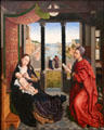 Virgin & Child being drawn by St Luke painting by follower of Rogier van der Weyden at Alte Pinakothek. Munich, Germany.