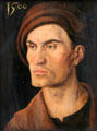 Portrait of a young man by Albrecht Dürer at Alte Pinakothek. Munich, Germany