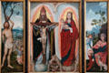 Holy Trinity with Maria altar with wings of Sts. Sebastian & Roche by Quentin Massys at Alte Pinakothek. Munich, Germany.