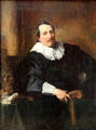 Painter Theodor Rombouts portrait by Anthony van Dyck at Alte Pinakothek. Munich, Germany.