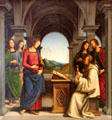 Vision of St Bernard painting by Pietro Perugino at Alte Pinakothek. Munich, Germany.