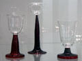 Glass chalices by Peter Behrens for Rheinische Glashütten of Cologne at Pinakothek der Moderne. Munich, Germany.