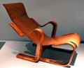 Wooden chaise lounge by Marcel Breuer for Isokon Furniture Co. of London at Pinakothek der Moderne. Munich, Germany.